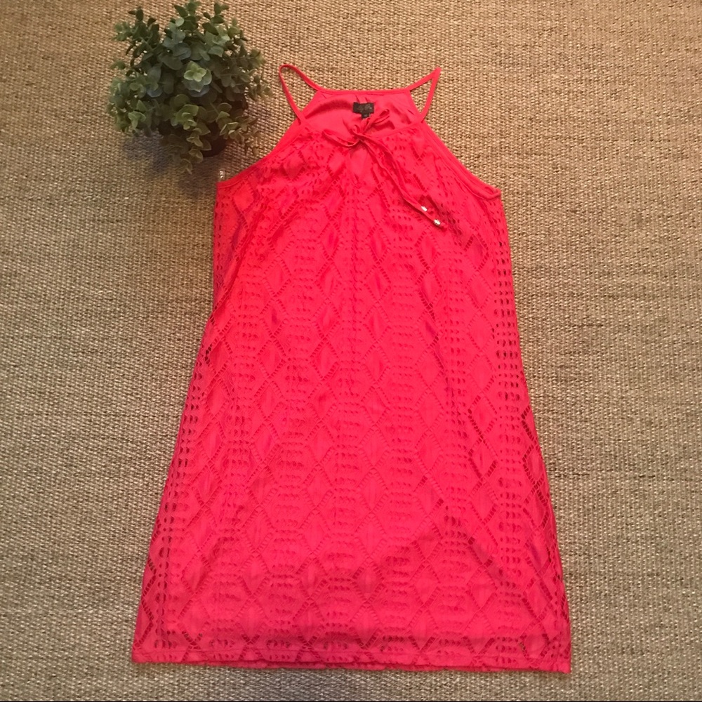 Bright Pink Lily Rose Spaghetti Strap Mini Dress