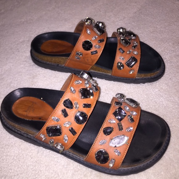 Zara Brown Bedazzled Birkenstock Sandals - Picture 4 of 8