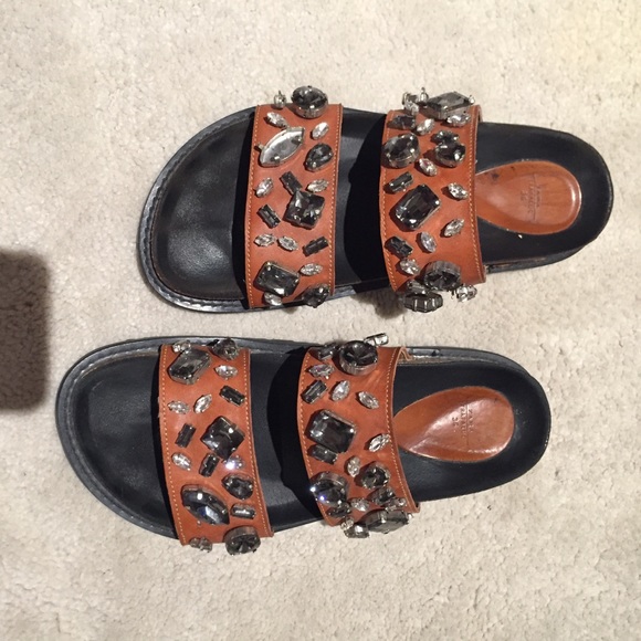 Zara Brown Bedazzled Birkenstock Sandals - Picture 6 of 8