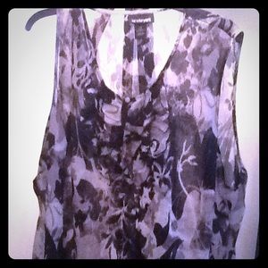 Sheer floral dressy tank Lane Bryant Sz 28