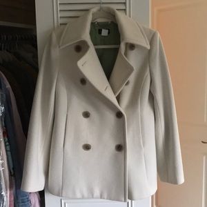 J. Crew White Peacoat
