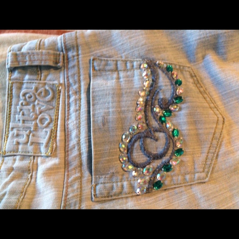 Ultra Love wide leg embellished jeans