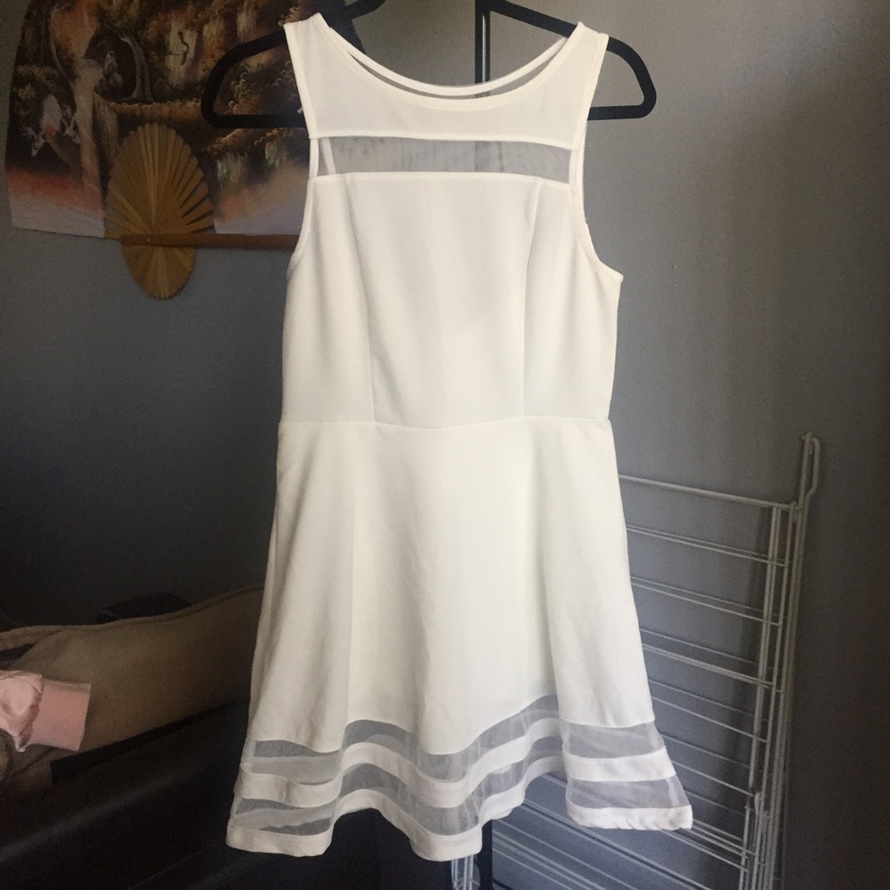 White fit and flare dress