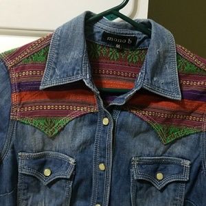 Mono B denim shirt medium small