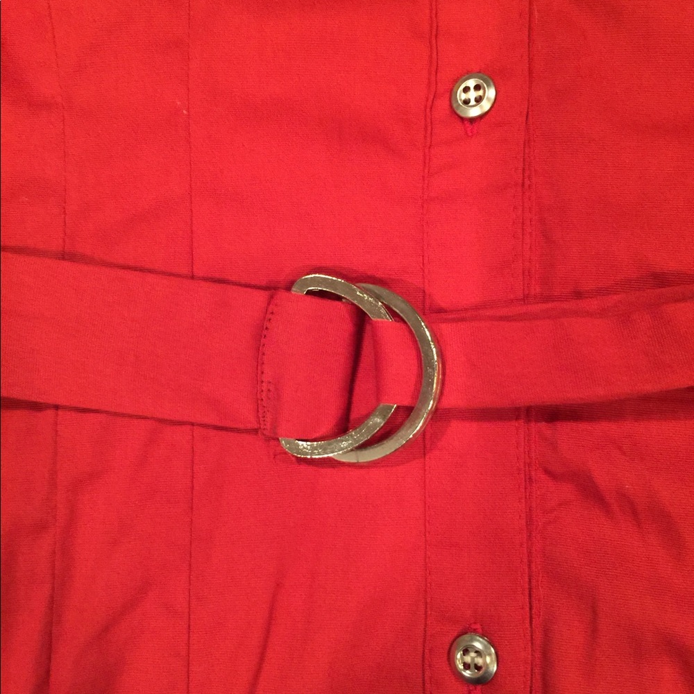 🌹Vintage button down blouse w/ belt - Picture 3 of 8