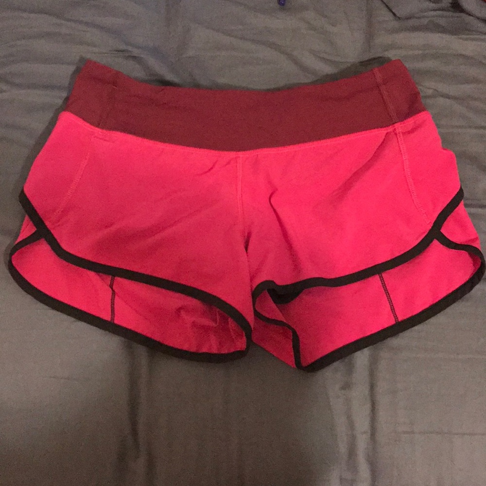 Lululemon "speed up" shorts size 2 Pink/Burgundy