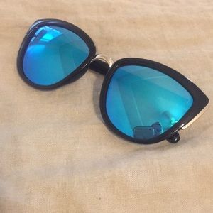 Blue Lense Cat Eye Sunglasses