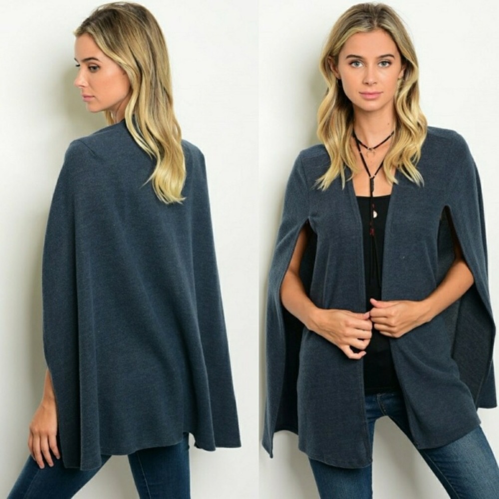 Dark Teal Cape Style Sweater