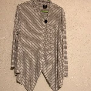 Bobeau gray stripped sweater