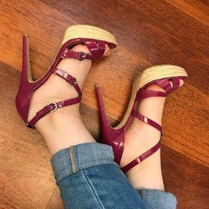 Guess - Man-made Patent Leather Espadrille Heels