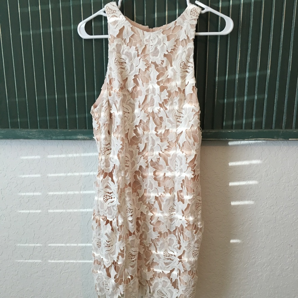 High neck lace dress