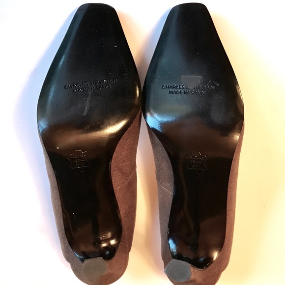 Fabulous Vintage Charles Jourdan Brown Linen Heels - Picture 7 of 7