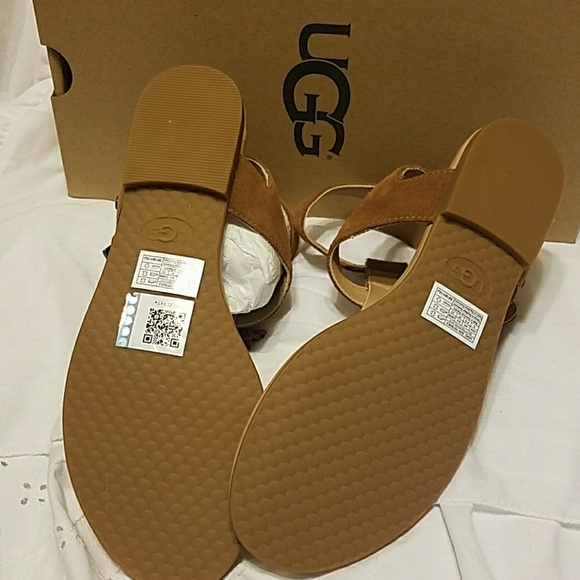 UGG Lecia brown leather tassel sandals - Picture 4 of 4