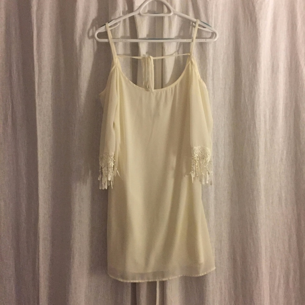 Cream Off The Shoulder Dress
