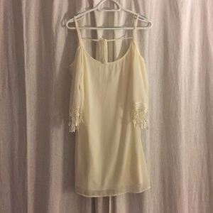 Cream Off The Shoulder Dress