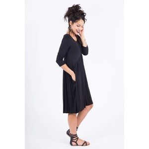 Agnes and Dora Oakley Dress Black L NEW