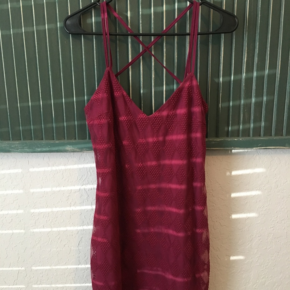 Pink cross back knee length dress