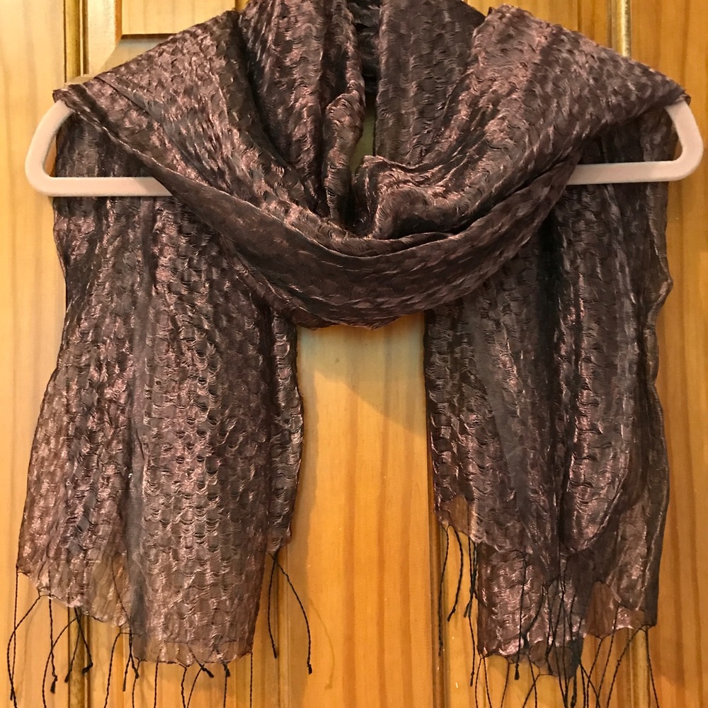 Boho scarf-shawl, beautiful, bronze metallic