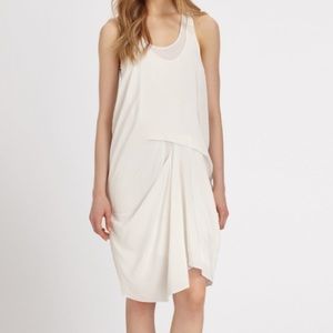 DKNY white silk racerback dress