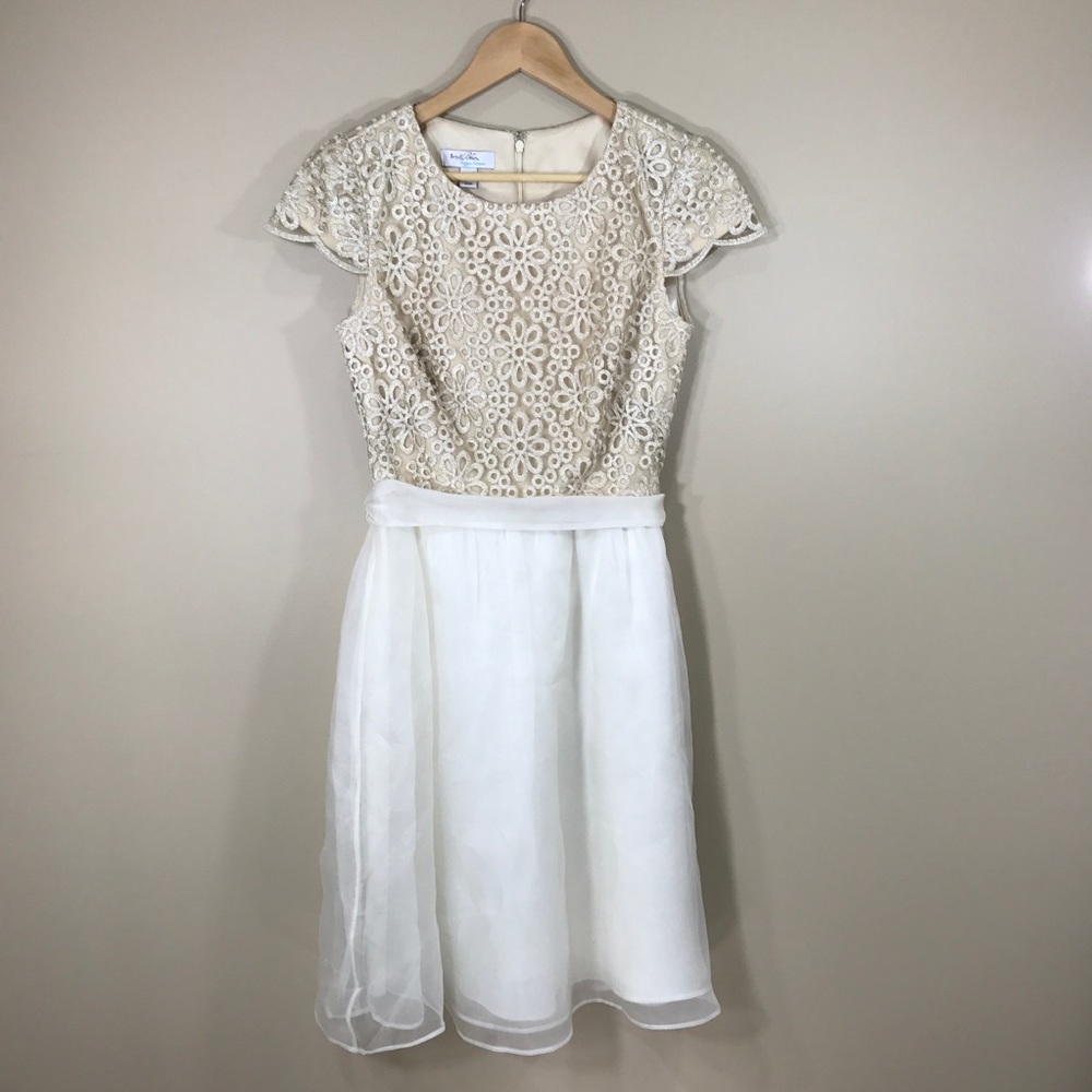 Floral lace top with tulle skirt dress, size 2