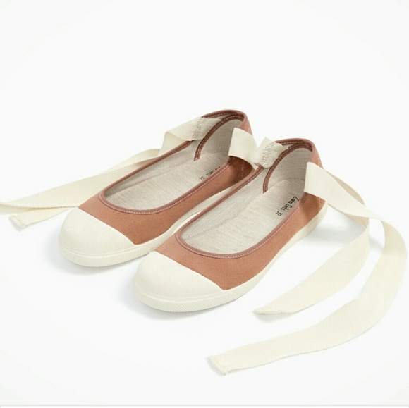 Zara Girls Leather Ballerina Flats 6.5 NWT - Picture 2 of 4