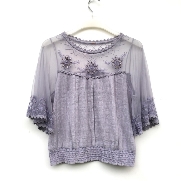 Free People Tops - Free People Lavender Beaded Top