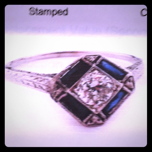 Jewelry - Ladies 20kt white gold ring. Circa 1930's