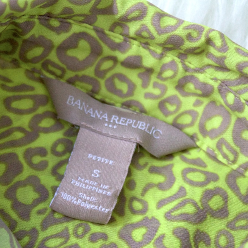 Banana Republic Yellow/Green Leopard Tunic