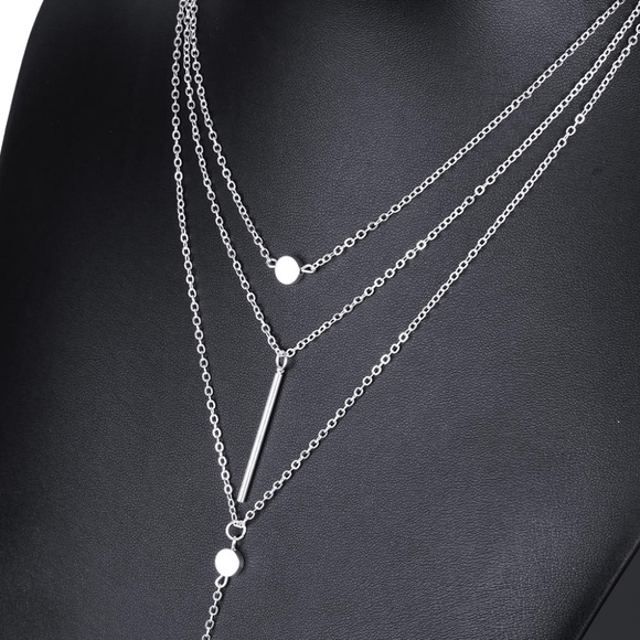 3 Layer Gold / Silver Dainty Necklace Layer choker - Picture 4 of 7
