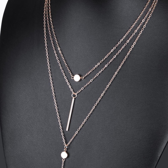 3 Layer Gold / Silver Dainty Necklace Layer choker - Picture 5 of 7