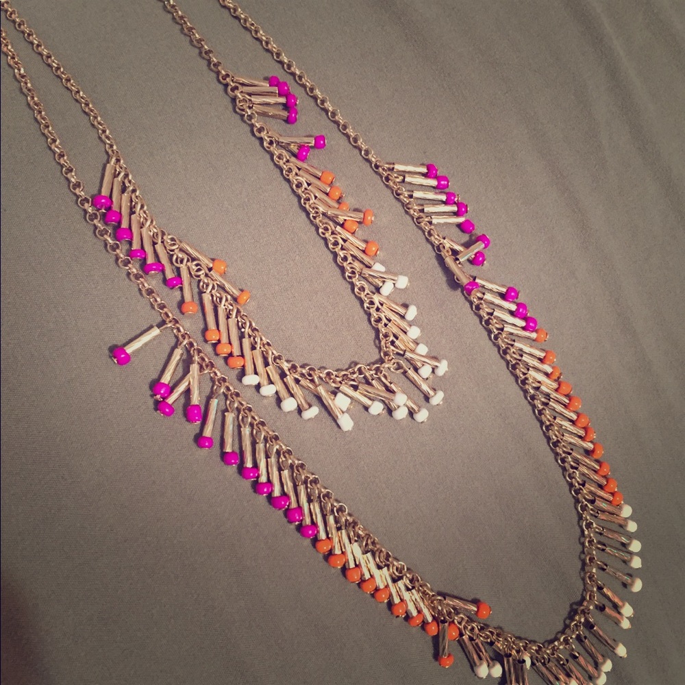 Fringe gold necklace