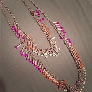 Fringe gold necklace