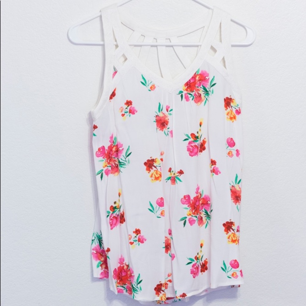 Tropical flower tank top