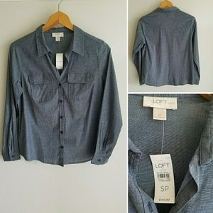 NWT Loft Petite button down blouse