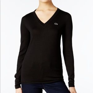 Lacoste V-neck Cotton Sweater, size 40 / US 6