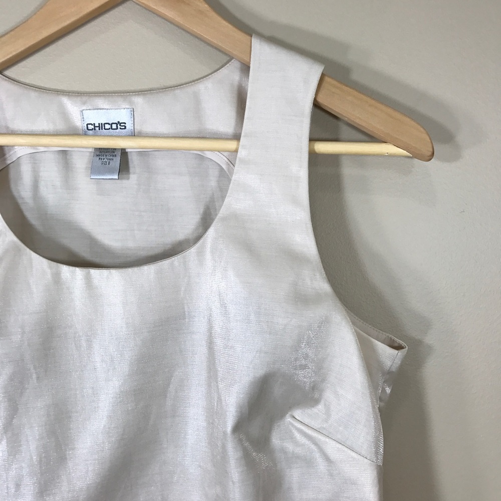 Chico's cream sleeveless tank, size 0 - Picture 2 of 5