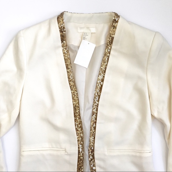 h&m gold sequin jacket