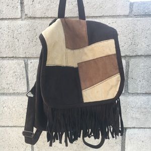 Bohemian brown mini backpack/ purse