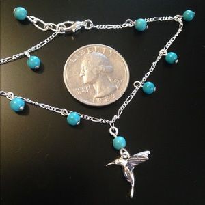 NEW Sterling HUMMINGBIRD & Turquoise Bracelet