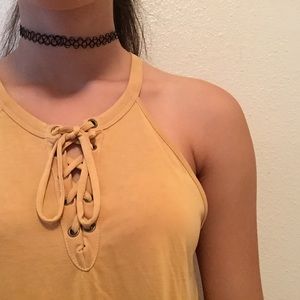 Yellow halter tank from Forever 21
