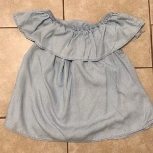 Chambray Off the Shoulder Top