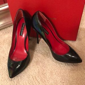 Charles Jourdan Bridget Oil Black Pumps