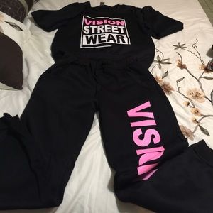 Sweat shirt & Sweat Pant set/Wore once for an hour