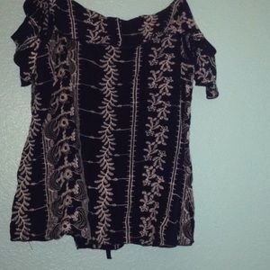 A blue floral tank top