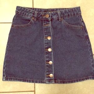 Button Down Blue Jean Skirt