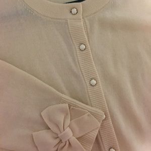 Kate Spade Cashmere/wool cardi with bow at sleeve