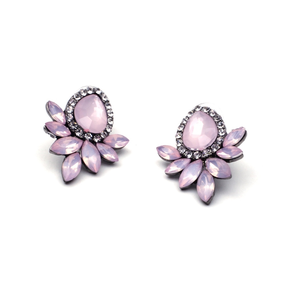 Pink Rhinestone Statement Stud Earring - Picture 2 of 7