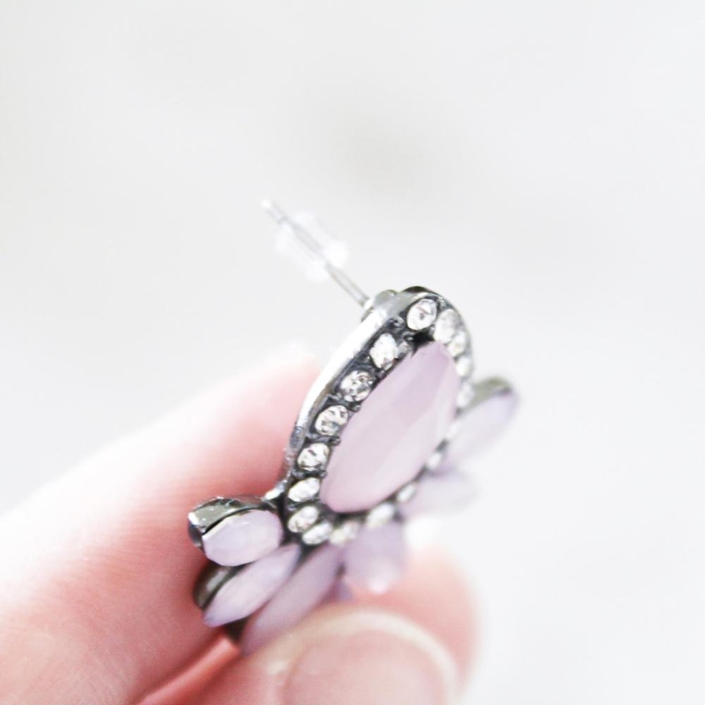 Pink Rhinestone Statement Stud Earring - Picture 5 of 7