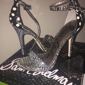 Sam Edelman Eleanor heels black & white polka dots