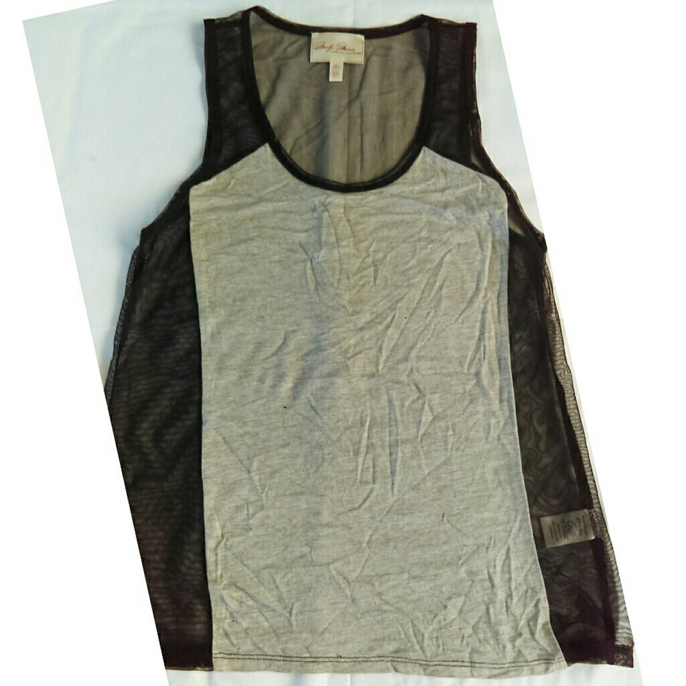 Marilyn Monroe gray & sheer black tank top